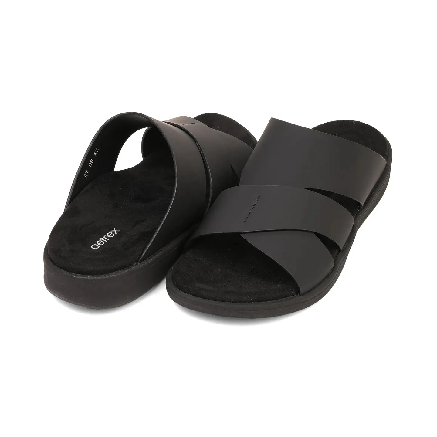 Aetrex Premium Comfort Foot Bed Arabic Sandals Black