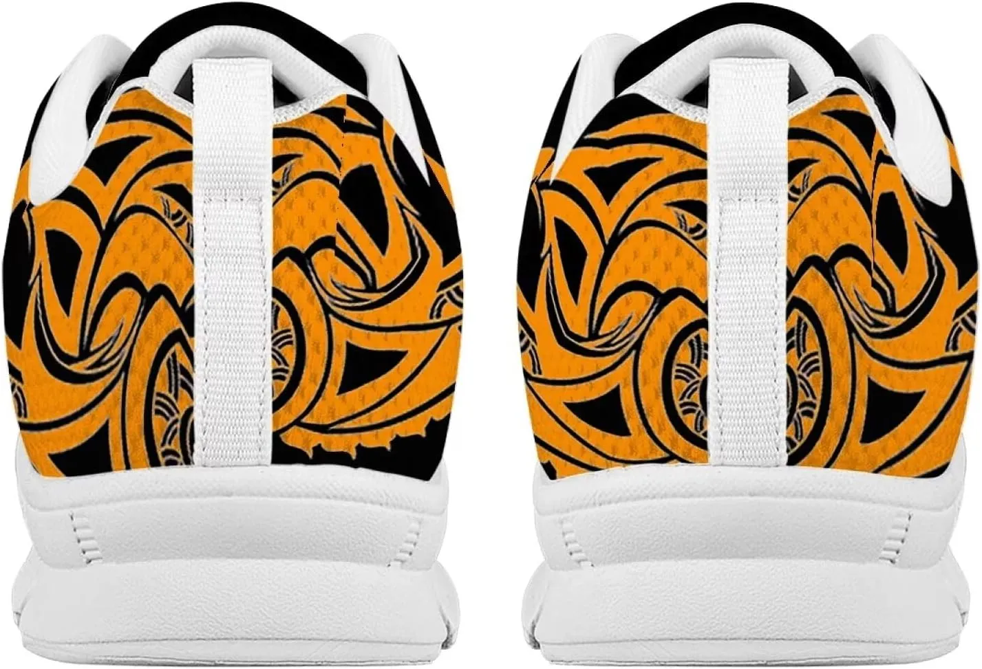 AmzPrint Walking Running Shoes Hawaiian Polynesian Island Ethnic Tribal Print White Sole Samoa Shoes Women Casual Sneakers