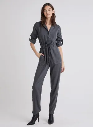 Anchor Roll Tab Sleeve Jumpsuit - Smoke Stack