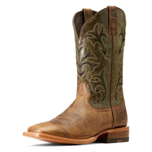 Ariat Mens Cowboss Crinkled Brown/Prairie Green Boot
