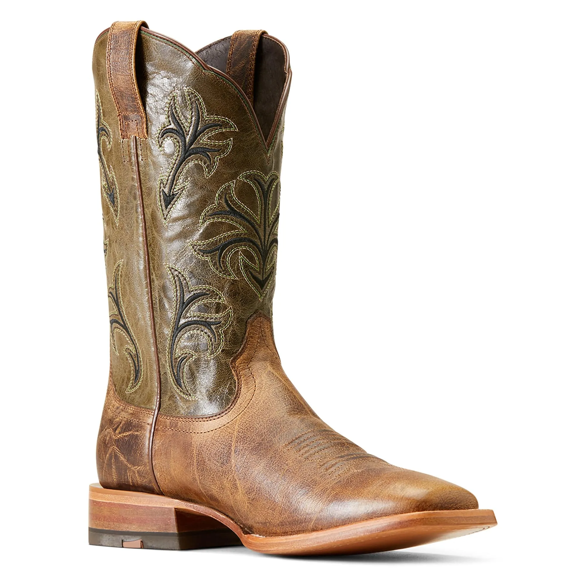 Ariat Mens Cowboss Crinkled Brown/Prairie Green Boot