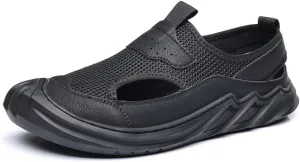 Asifn Men's Mesh Sandals Outdoor Casual Comfort Lightweight Breathable Closed-Toe Beach Shoes Summer Hiking Sport Walking