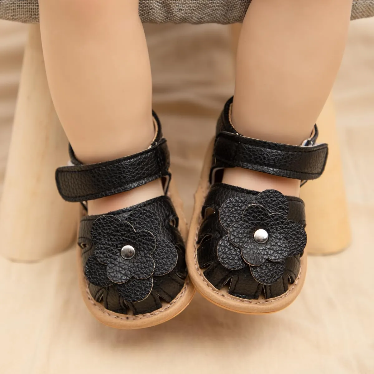 Babelvit Infant Baby Girl Boy Sandals Comfort Premium Summer Outdoor Casual Beach Shoes with Flower Bowknot Anti Slip Rubber Sole Newborn Toddler Prewalker First Walking Shoes
