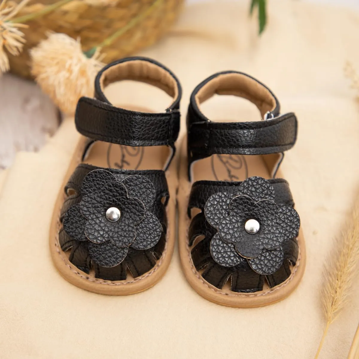 Babelvit Infant Baby Girl Boy Sandals Comfort Premium Summer Outdoor Casual Beach Shoes with Flower Bowknot Anti Slip Rubber Sole Newborn Toddler Prewalker First Walking Shoes