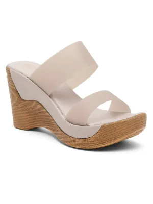 Bruno Manetti Women's Grey Slipon Back Open Round Toe Comfort Wedges