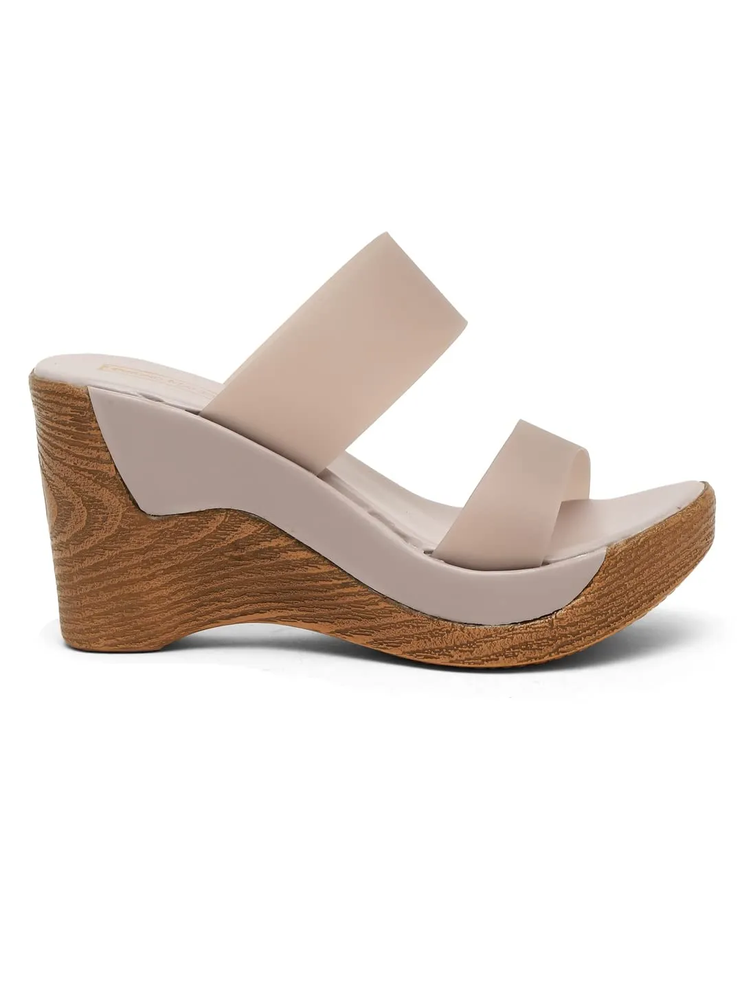 Bruno Manetti Women's Grey Slipon Back Open Round Toe Comfort Wedges
