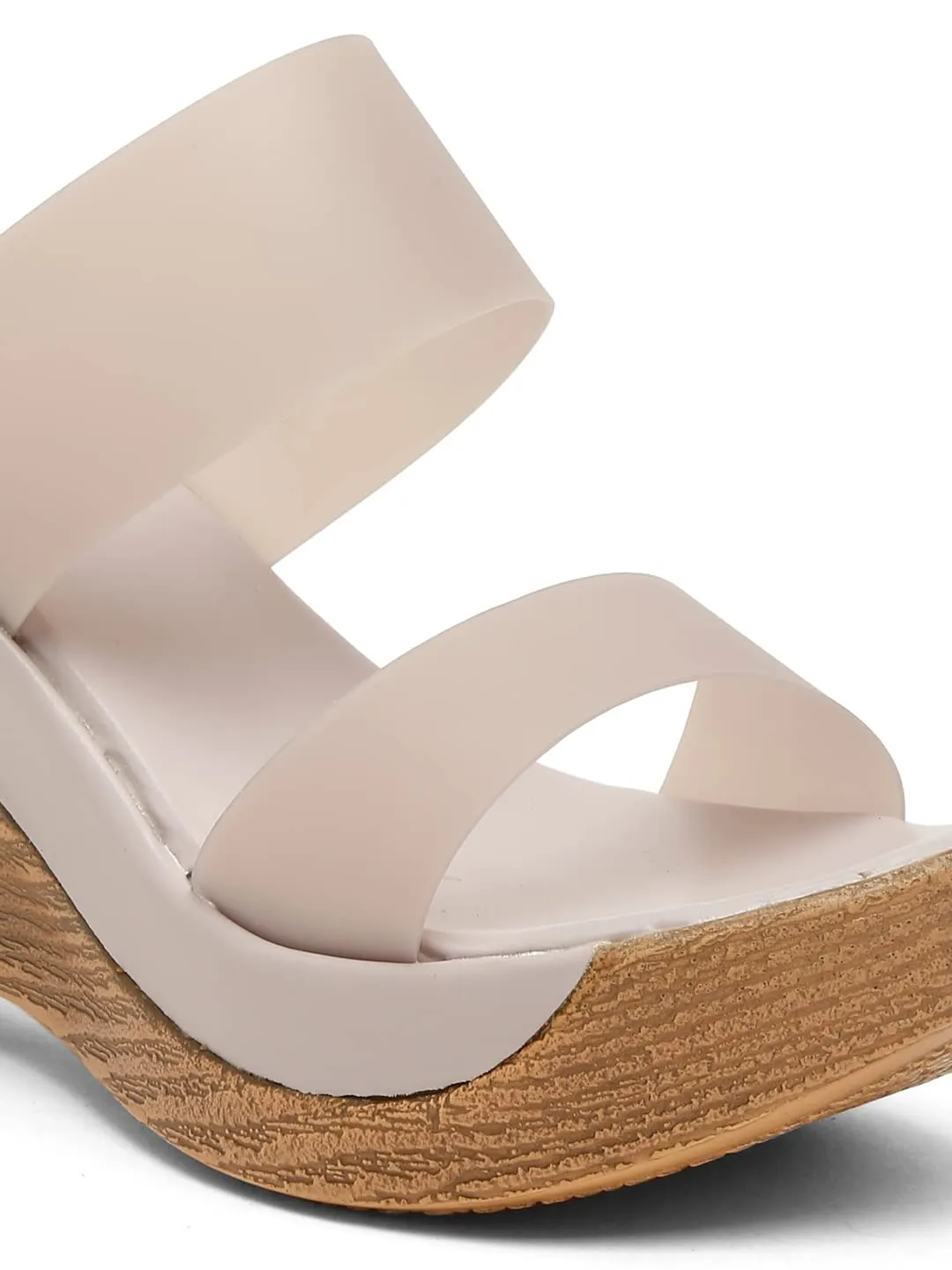 Bruno Manetti Women's Grey Slipon Back Open Round Toe Comfort Wedges
