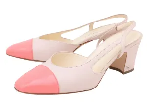 Chanel Bicolor CC Cap Toe Slingback 39.5