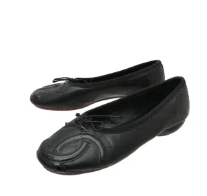 Chanel Black CC Ligne Cambon Ballerina Flats 34