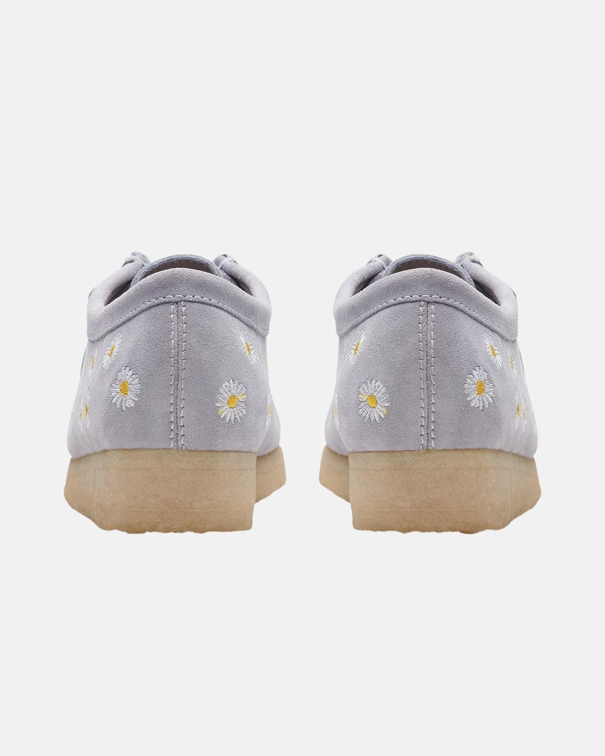 CLARKS ORIGINALS WOMENS WALLABEE SHOES CLOUD GREY EMBROIDERED