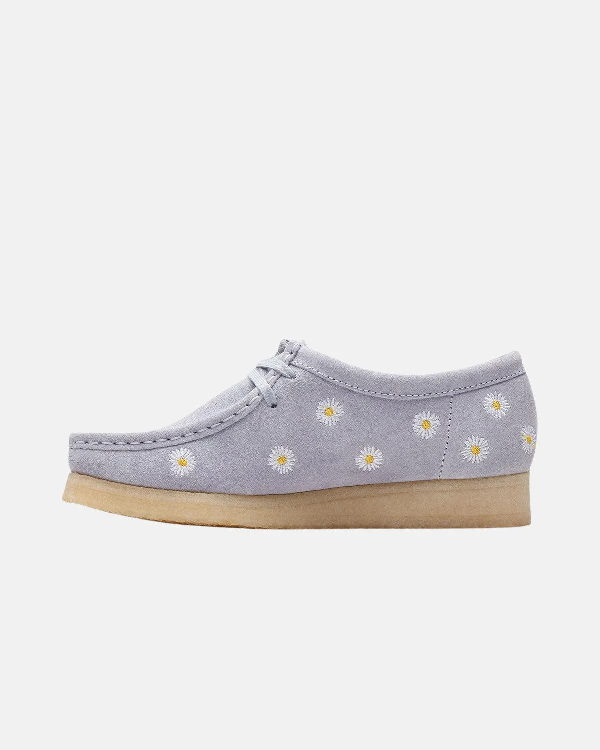 CLARKS ORIGINALS WOMENS WALLABEE SHOES CLOUD GREY EMBROIDERED