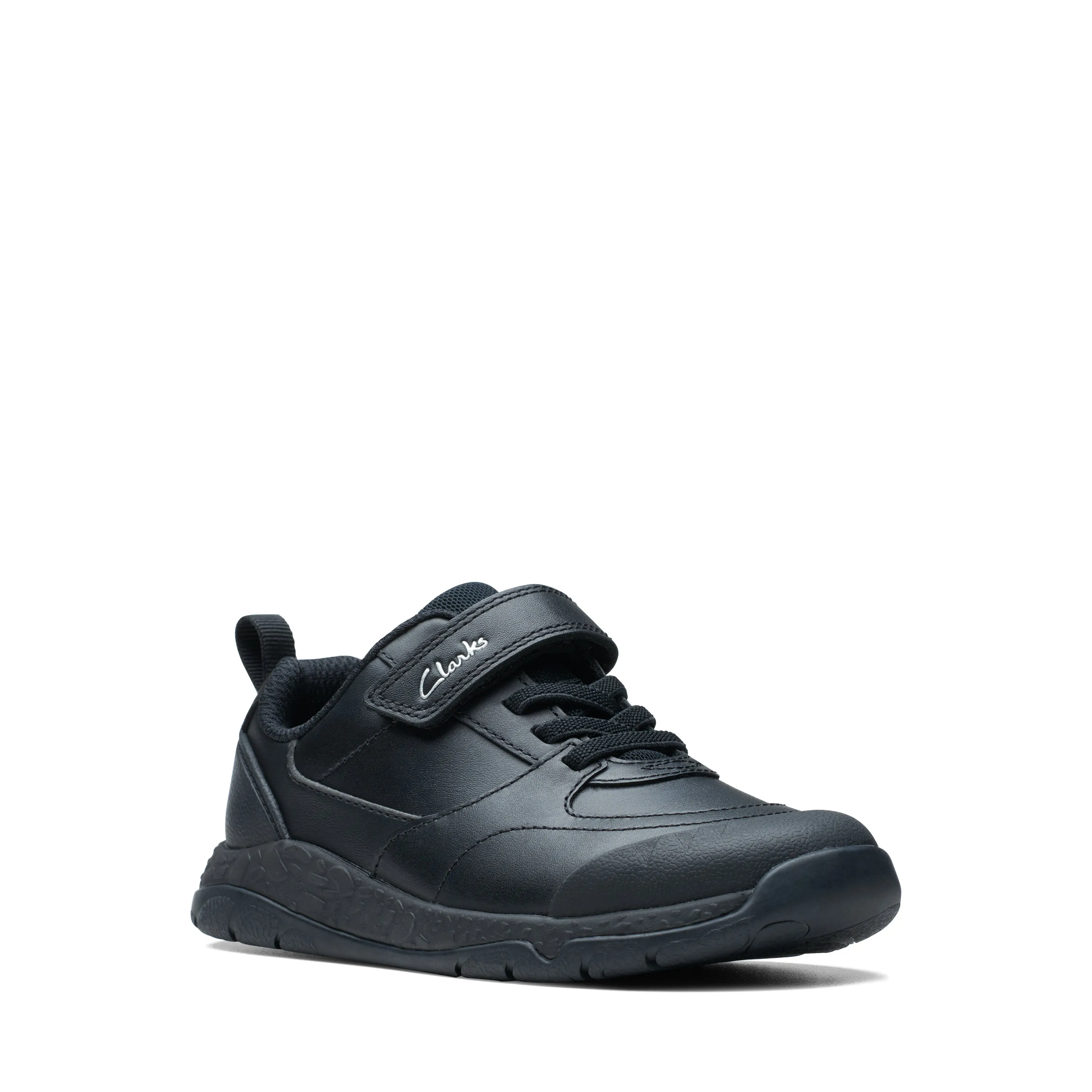 Clarks Steggy Stride Boys Black School Shoe