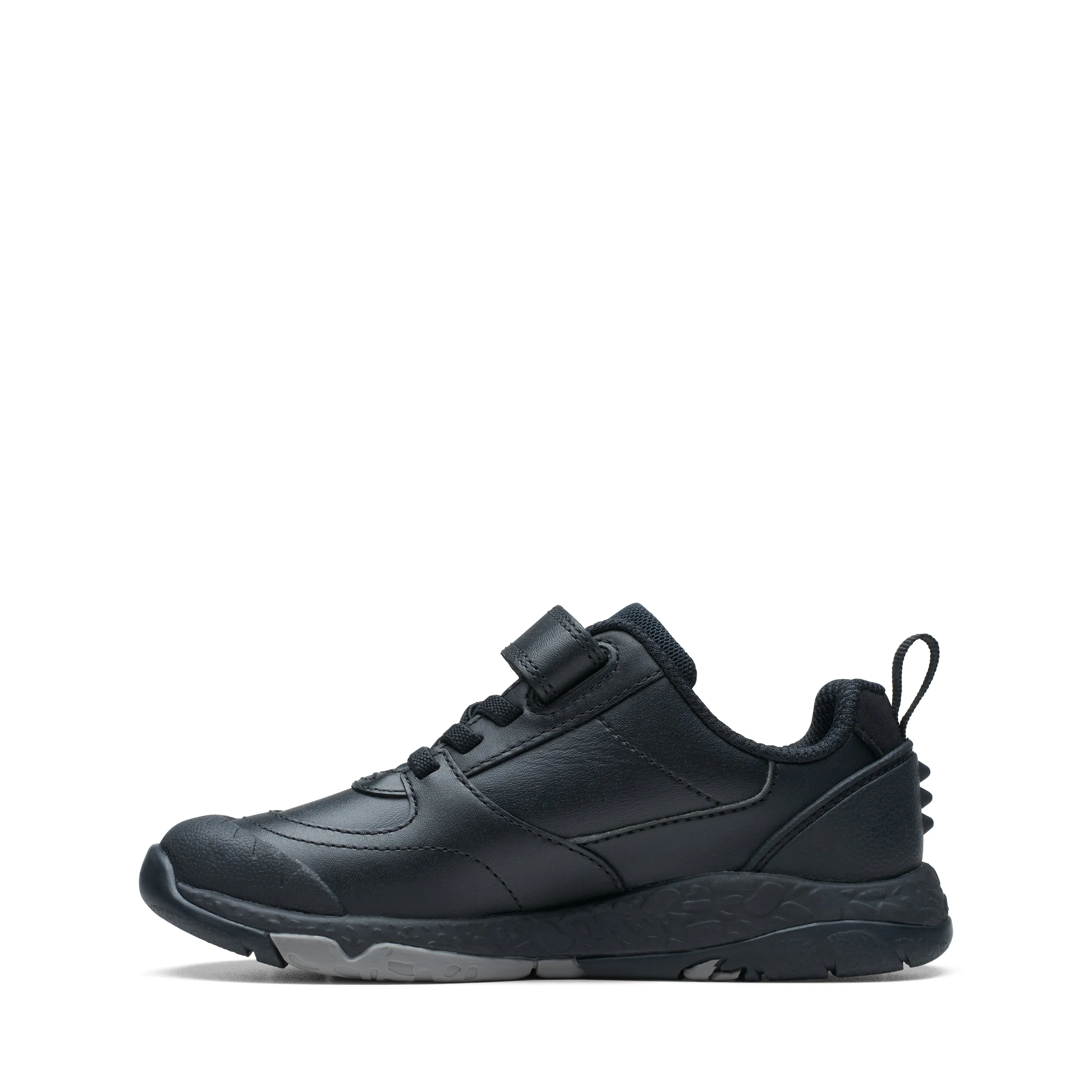 Clarks Steggy Stride Boys Black School Shoe