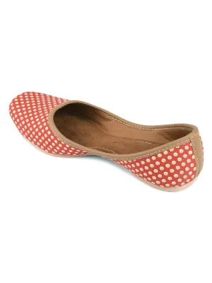 DESI COLOUR Women Blue Printed Mojaris Flats