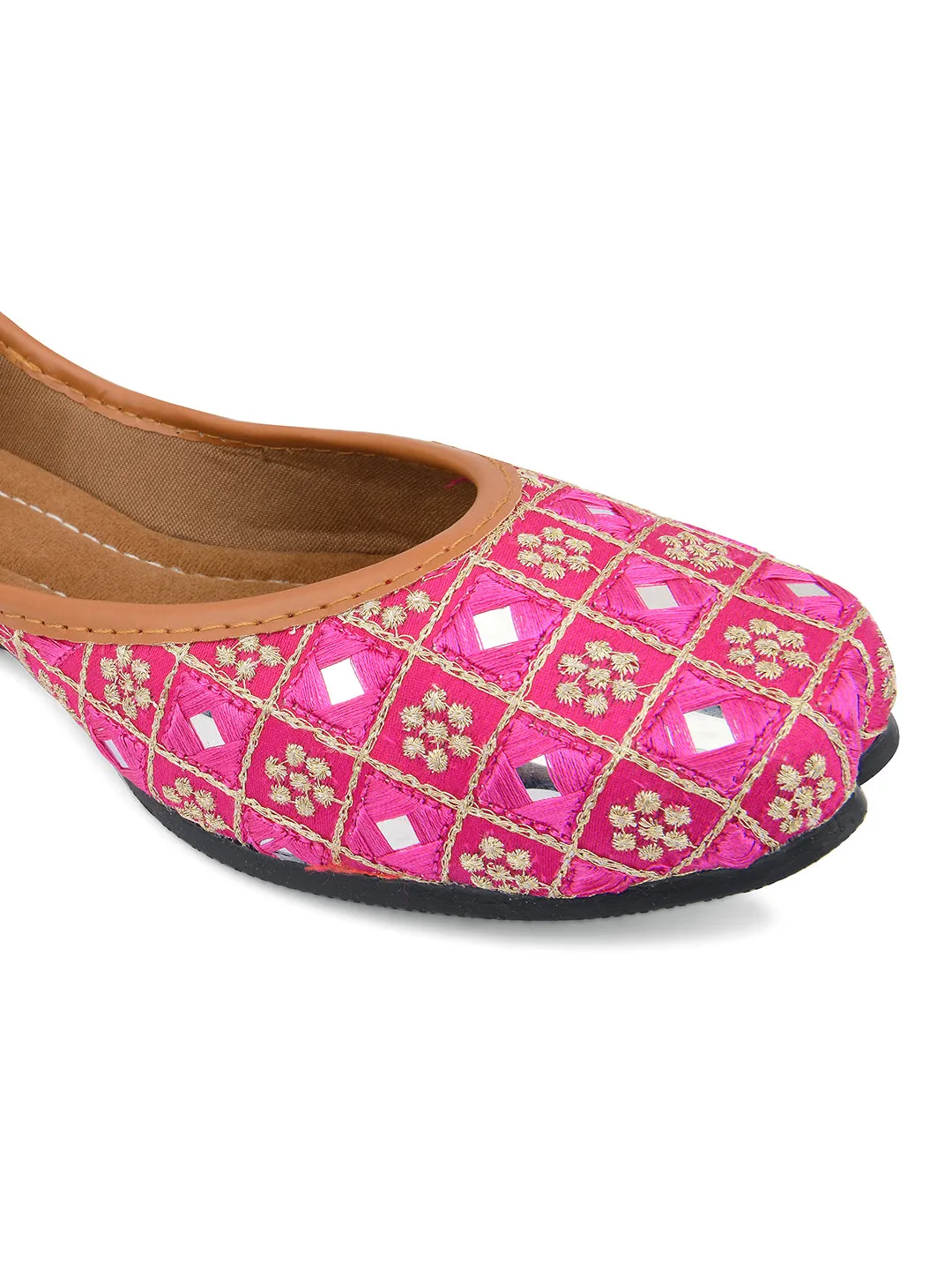 DESI COLOUR Women Purple Ethnic Mojaris Flats