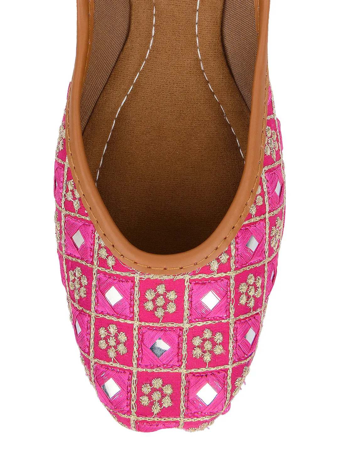 DESI COLOUR Women Purple Ethnic Mojaris Flats
