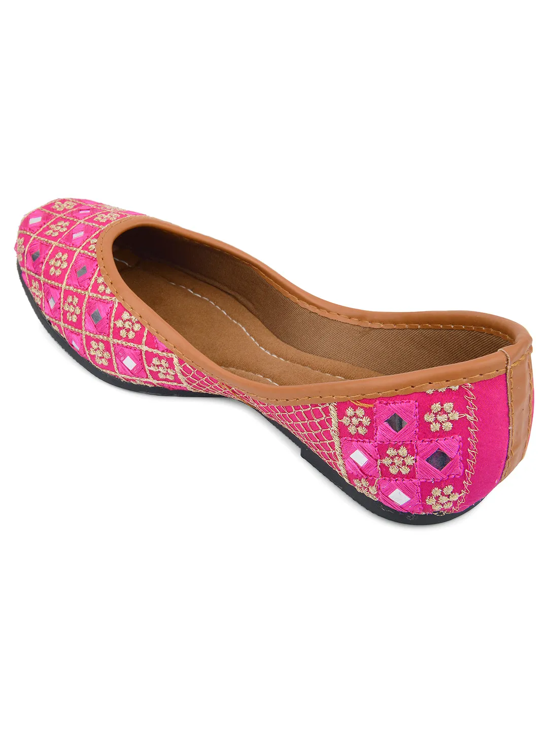 DESI COLOUR Women Purple Ethnic Mojaris Flats