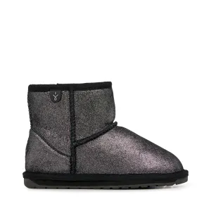 EMU Australia - Kids Wallaby Mini Booties, Metallic Black