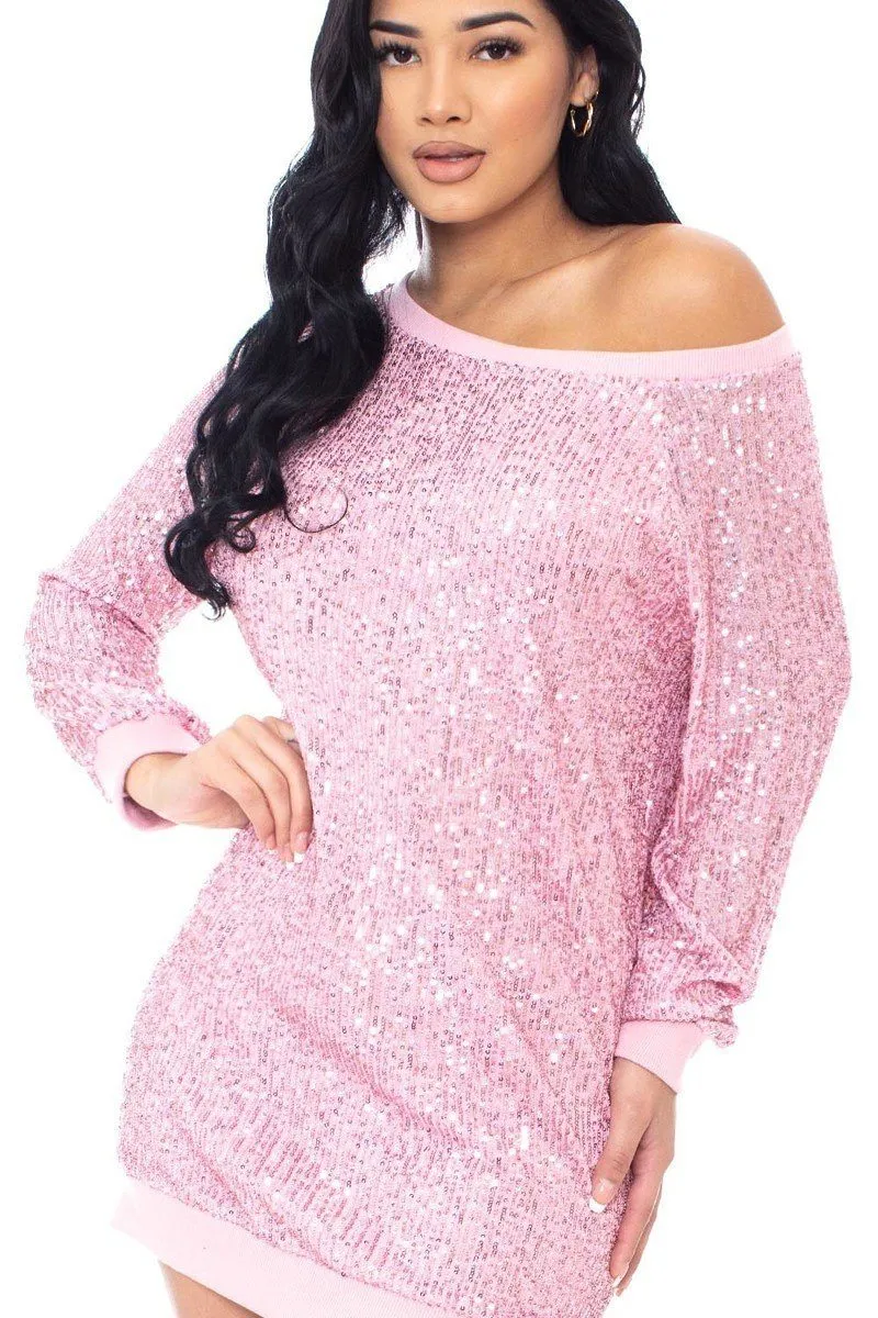 Everyday Glam Boxy Sequin Mini Dress