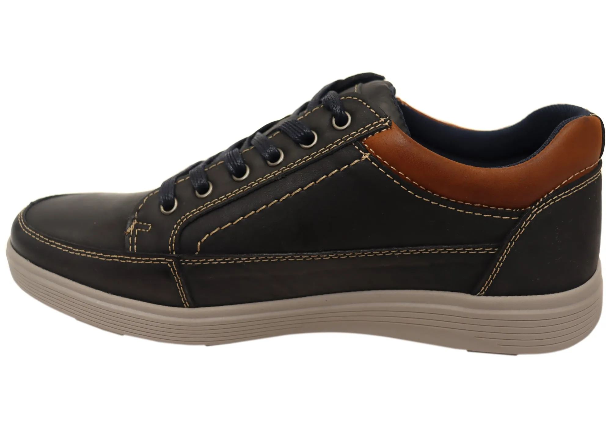 Explorer Rico Mens Comfortable Leather Lace Up Casual Shoes