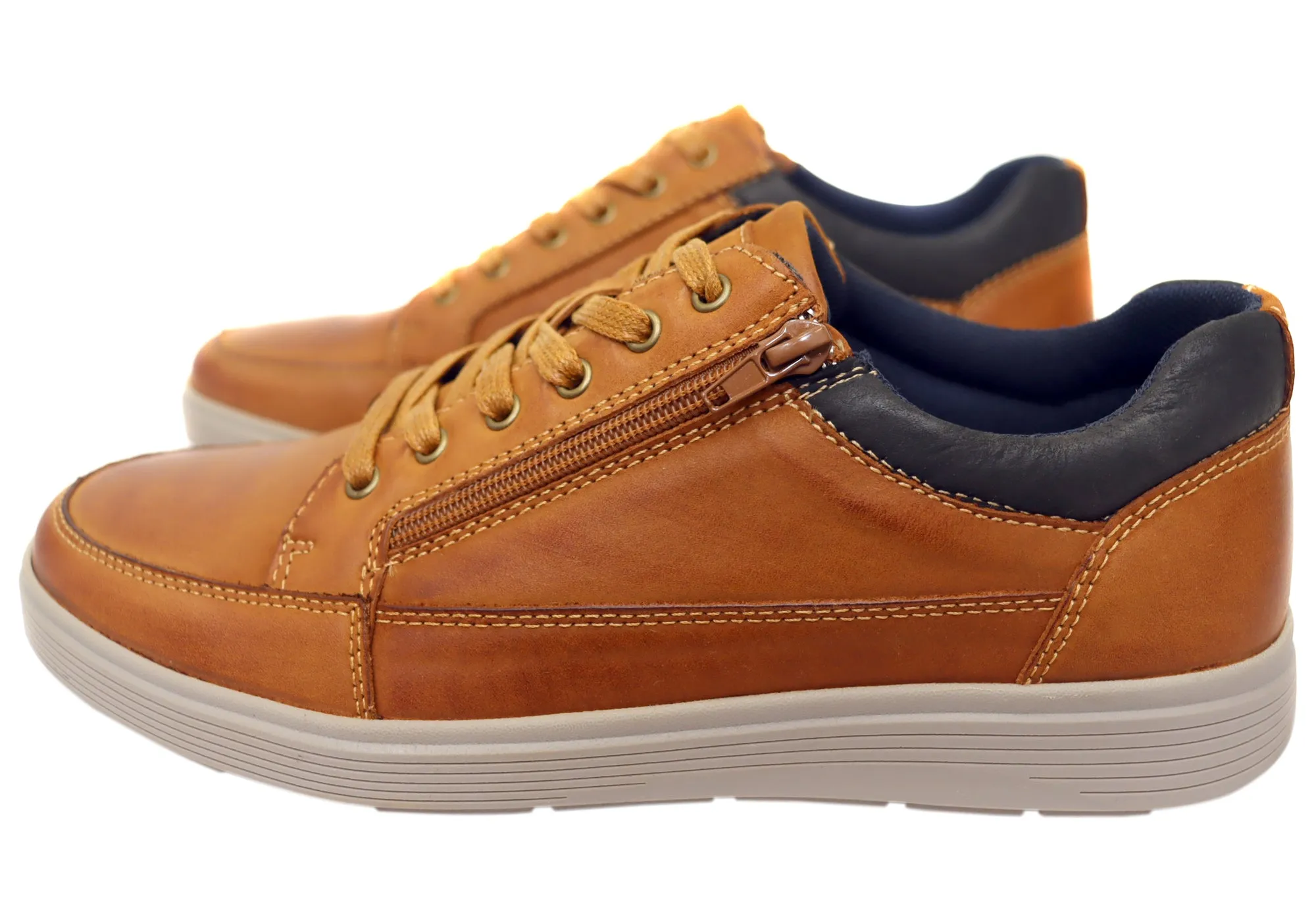 Explorer Rico Mens Comfortable Leather Lace Up Casual Shoes