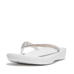 FitFlop Iqushion Sparkle Flip Flops Sandals - Urban White