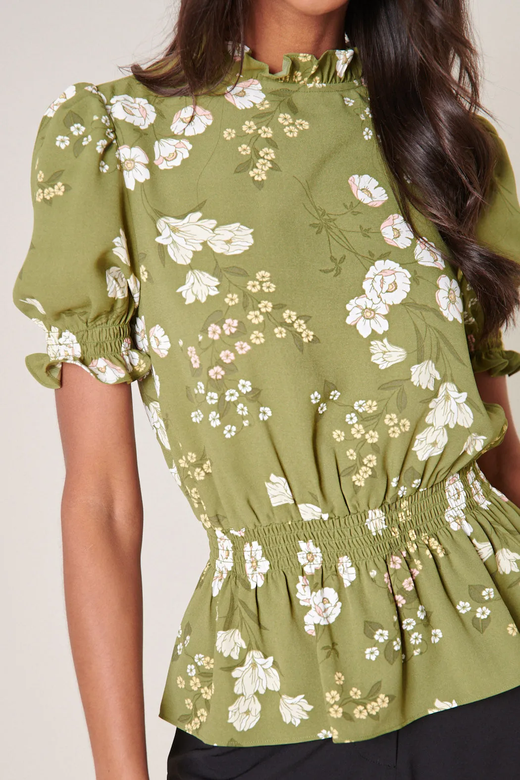 Henrietta Floral Love Quest Mock Neck Blouse