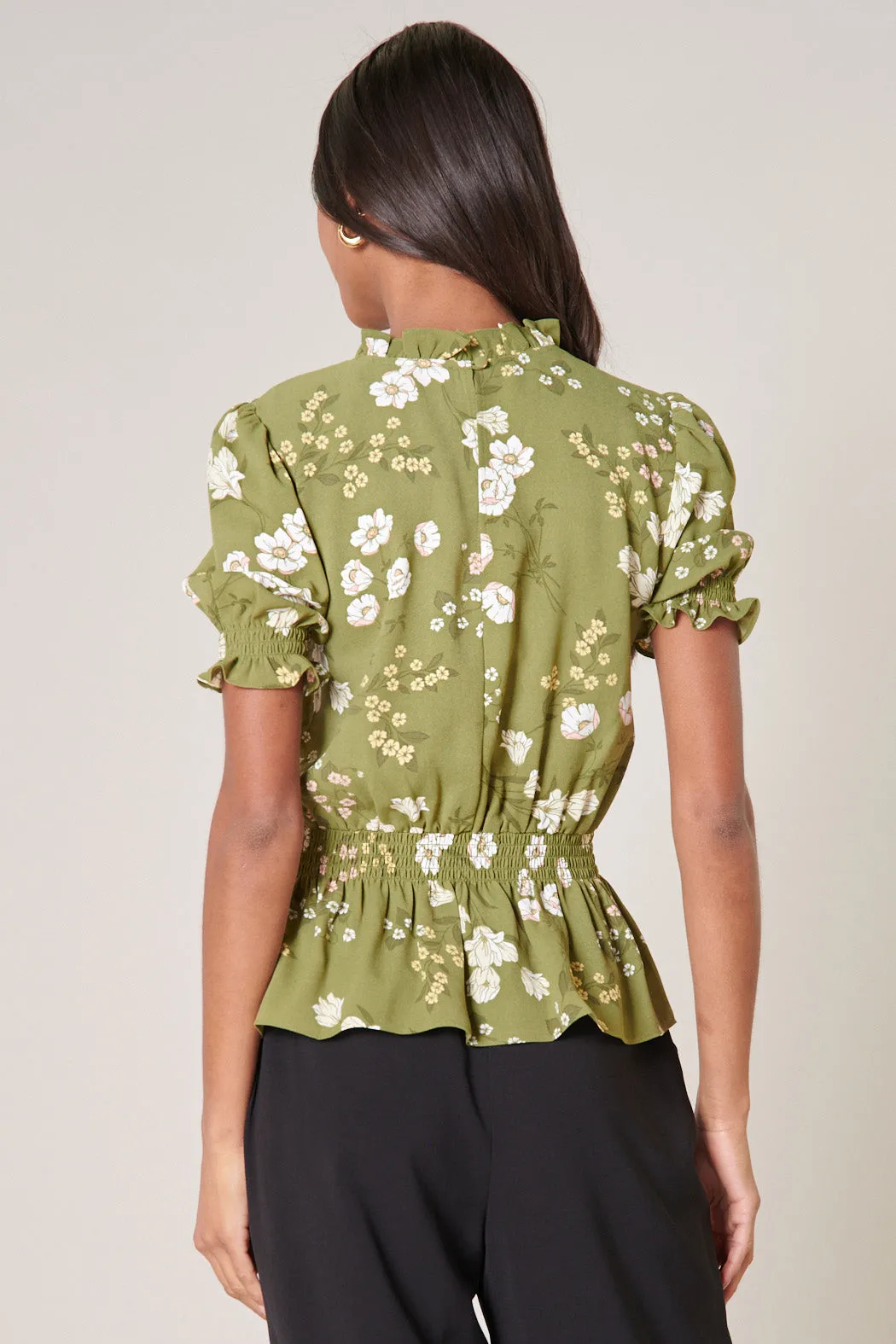 Henrietta Floral Love Quest Mock Neck Blouse