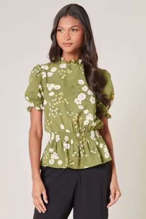 Henrietta Floral Love Quest Mock Neck Blouse