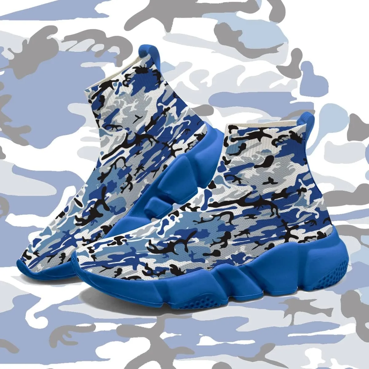 Hetios Men's Camouflage Shoes - Lightweight Breathable Walking Shoes Sock Shoes Workout Casual Running Shoes