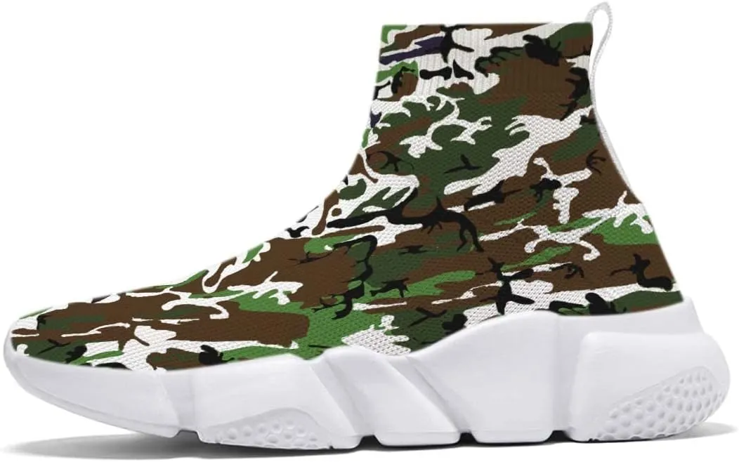 Hetios Men's Camouflage Shoes - Lightweight Breathable Walking Shoes Sock Shoes Workout Casual Running Shoes