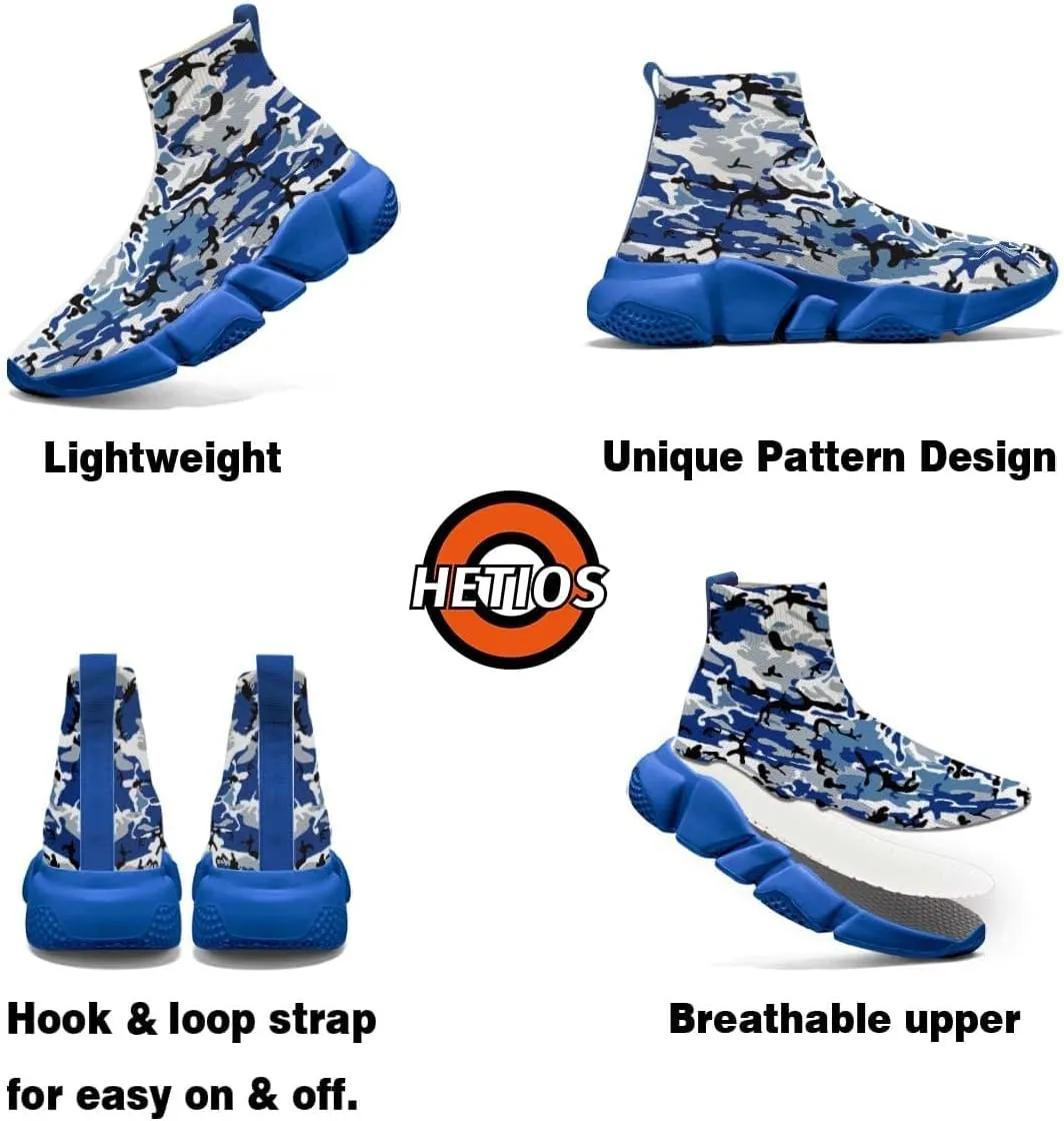 Hetios Men's Camouflage Shoes - Lightweight Breathable Walking Shoes Sock Shoes Workout Casual Running Shoes