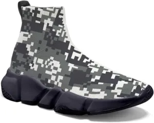Hetios Men's Camouflage Shoes - Lightweight Breathable Walking Shoes Sock Shoes Workout Casual Running Shoes