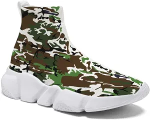 Hetios Men's Camouflage Shoes - Lightweight Breathable Walking Shoes Sock Shoes Workout Casual Running Shoes
