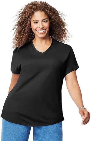 Just My Size Women's Plus-Size Short-Sleeve V-Neck T-Shirt