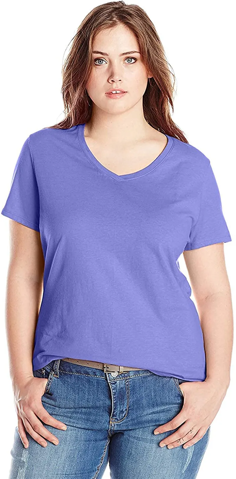 Just My Size Women's Plus-Size Short-Sleeve V-Neck T-Shirt