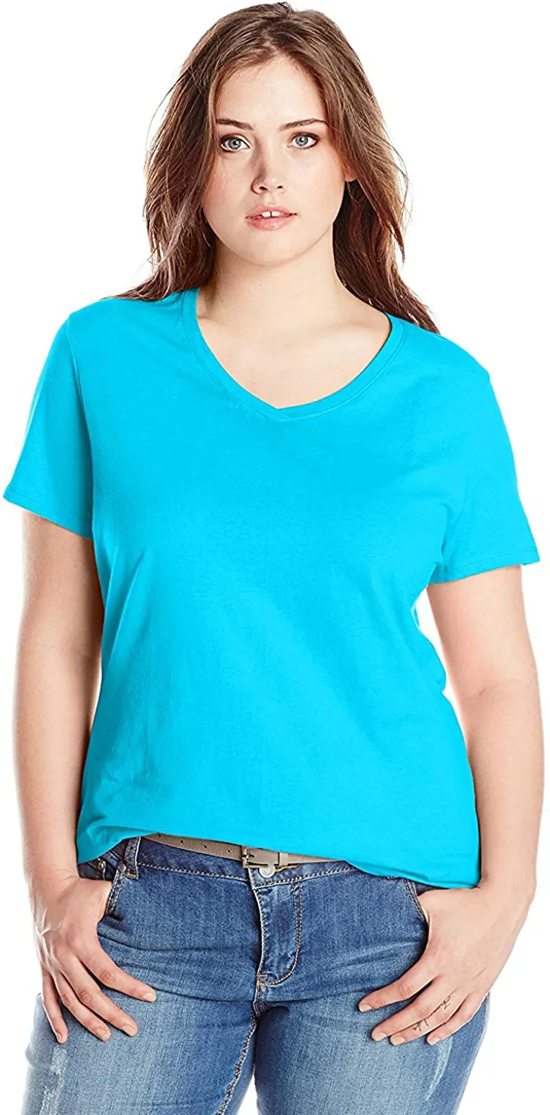 Just My Size Women's Plus-Size Short-Sleeve V-Neck T-Shirt