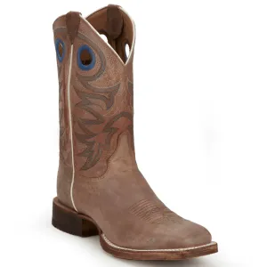 Justin Men's Bent Rail Caddo Tan Square Toe Western Boots BR744