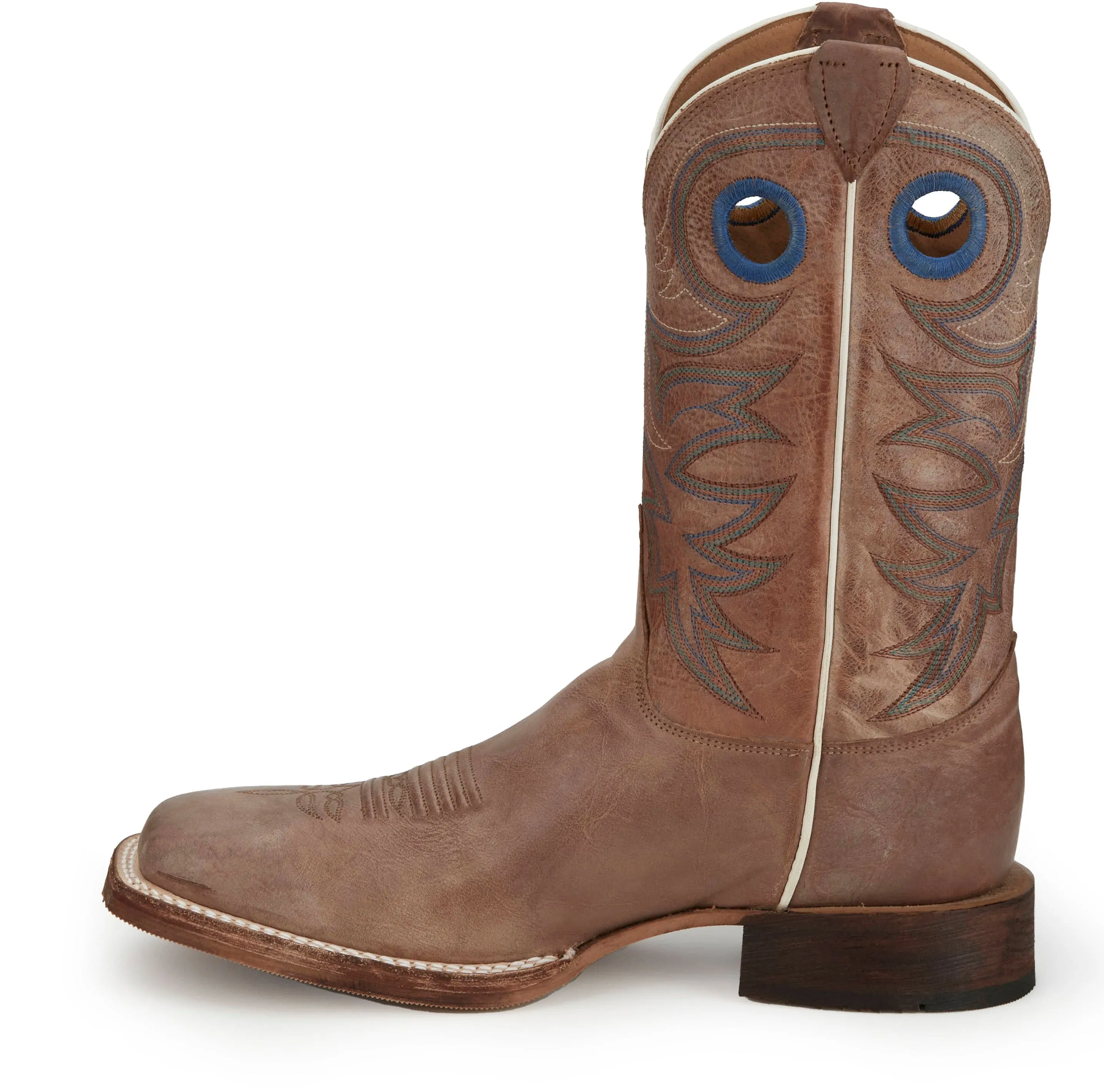 Justin Men's Bent Rail Caddo Tan Square Toe Western Boots BR744