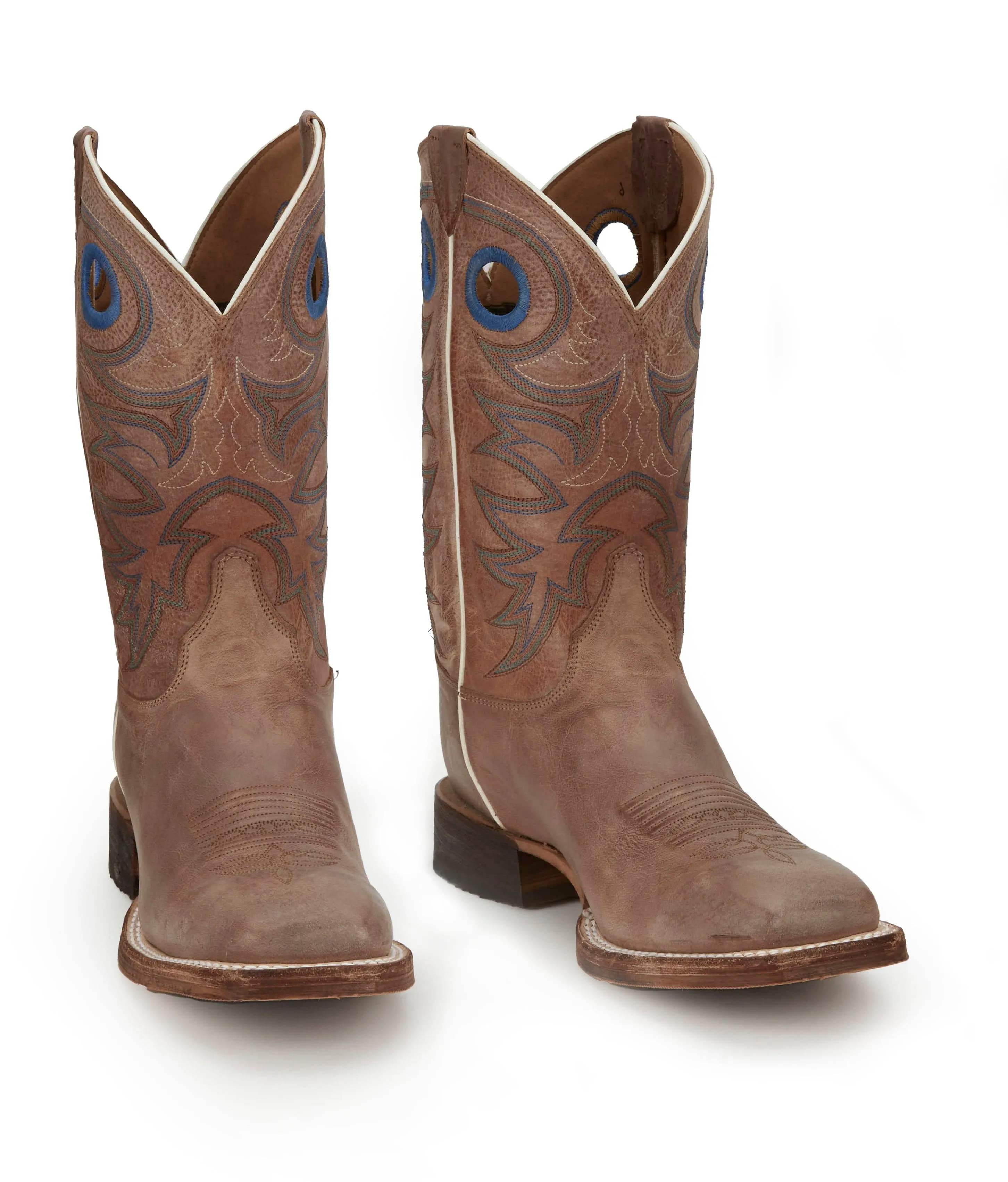 Justin Men's Bent Rail Caddo Tan Square Toe Western Boots BR744