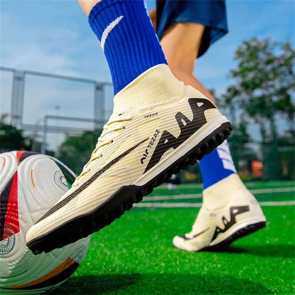 Kids Soccer Shoes Indoor Futsal Turf Big Boys Soccer Cleats Youths TF High-Top Football Boots for Athletic Training