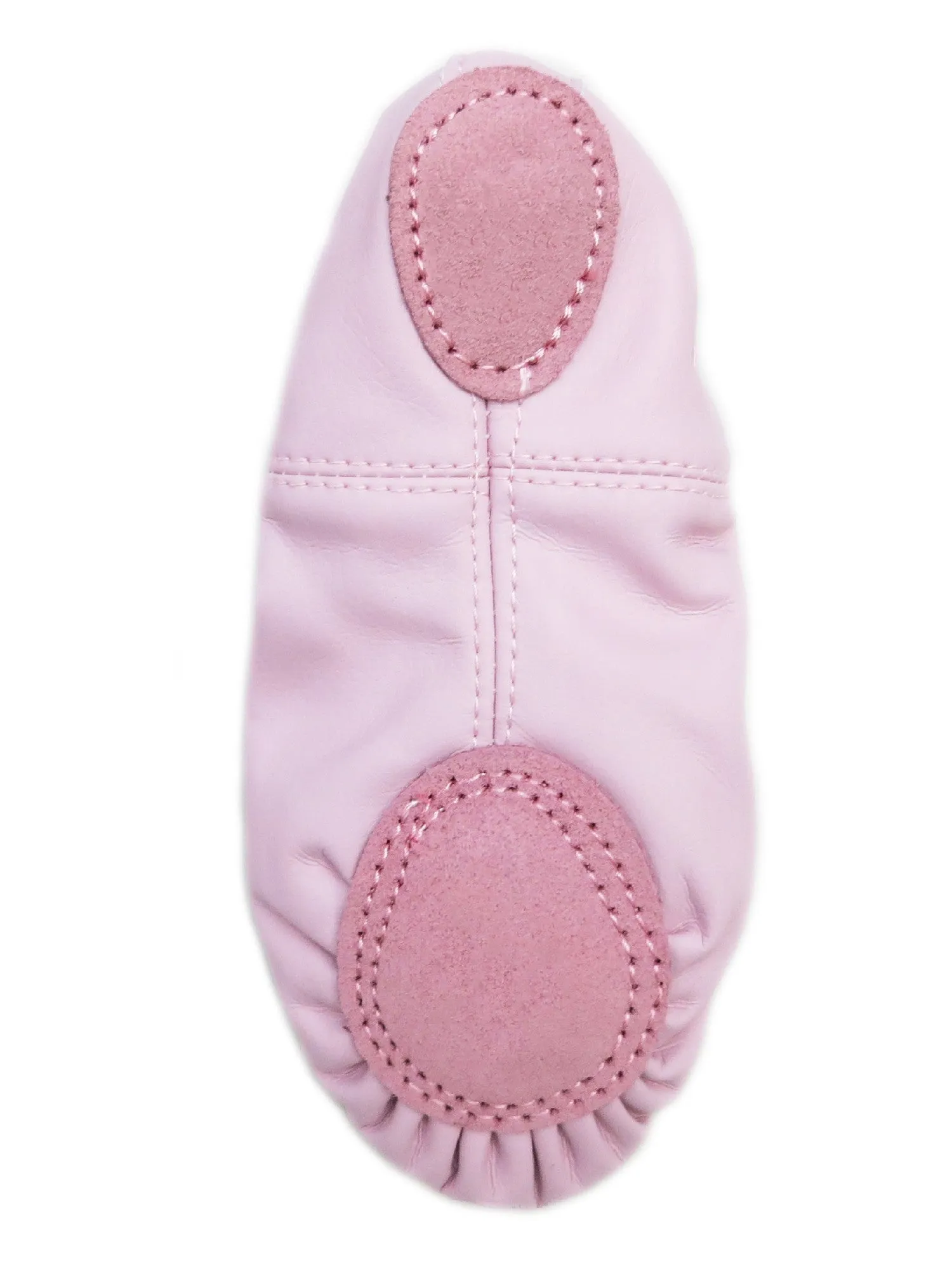 Little Girls Pink Leather Red Bow Detail Ballet Shoes 6-10 Toddler