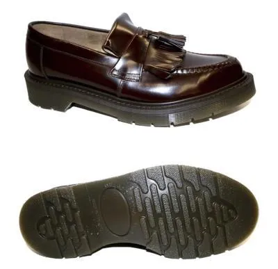 LOAKE - "BRIGHTON" FRINGE AND TASSLE OXBLOOD LOAFER WITH HEAT WELTED SOLE