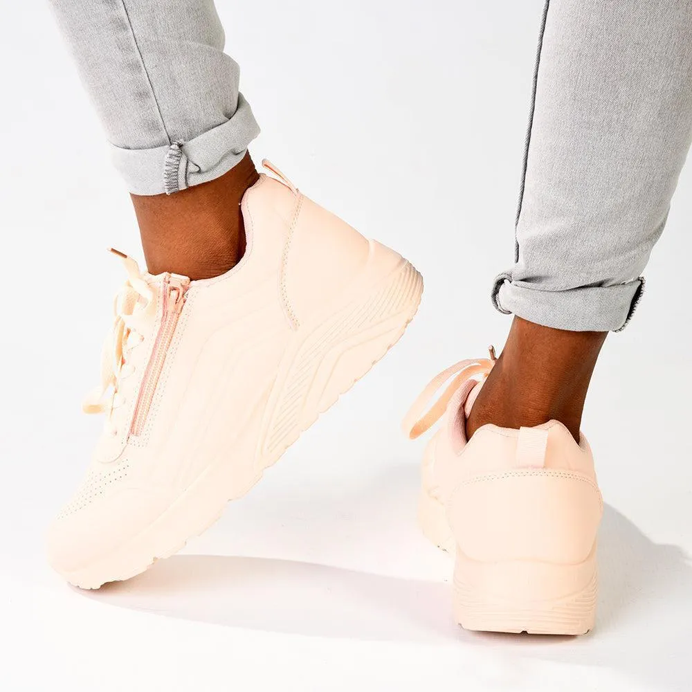 Madison Ladies Side Zip Detailed Sneaker -  Pink