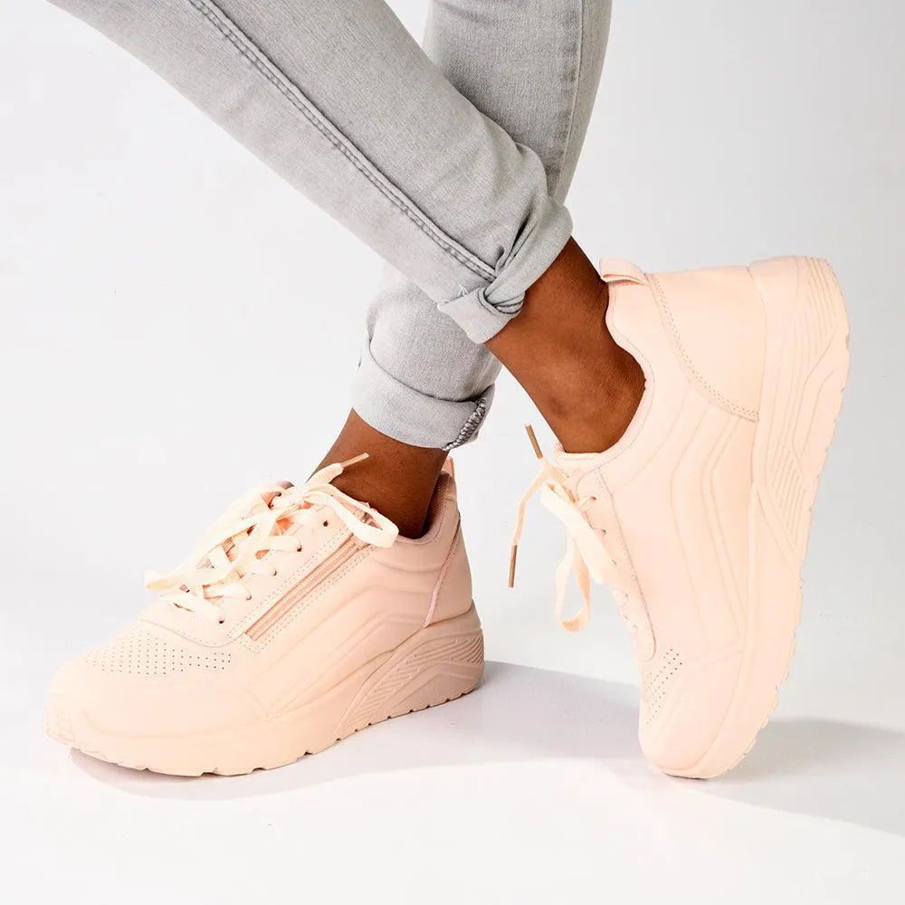 Madison Ladies Side Zip Detailed Sneaker -  Pink