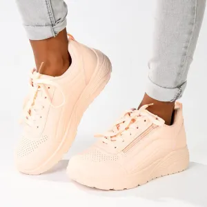 Madison Ladies Side Zip Detailed Sneaker -  Pink