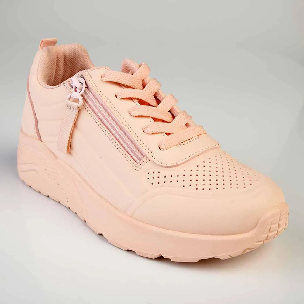 Madison Ladies Side Zip Detailed Sneaker -  Pink