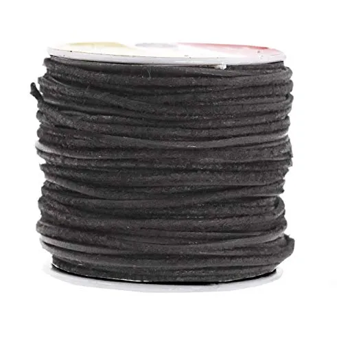 Mandala Crafts Round Suede Cord for Jewelry Making, Genuine Cowhide Leather Rope for Beading, Braiding, DIY Crafting
