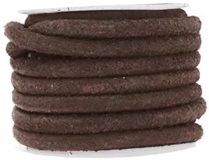 Mandala Crafts Round Suede Cord for Jewelry Making, Genuine Cowhide Leather Rope for Beading, Braiding, DIY Crafting