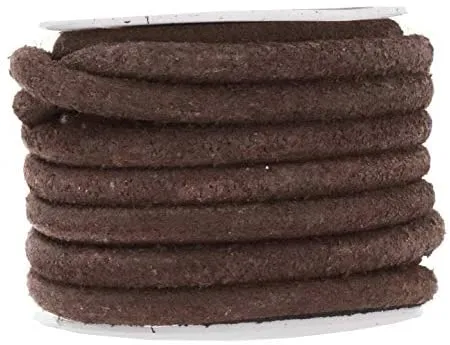 Mandala Crafts Round Suede Cord for Jewelry Making, Genuine Cowhide Leather Rope for Beading, Braiding, DIY Crafting